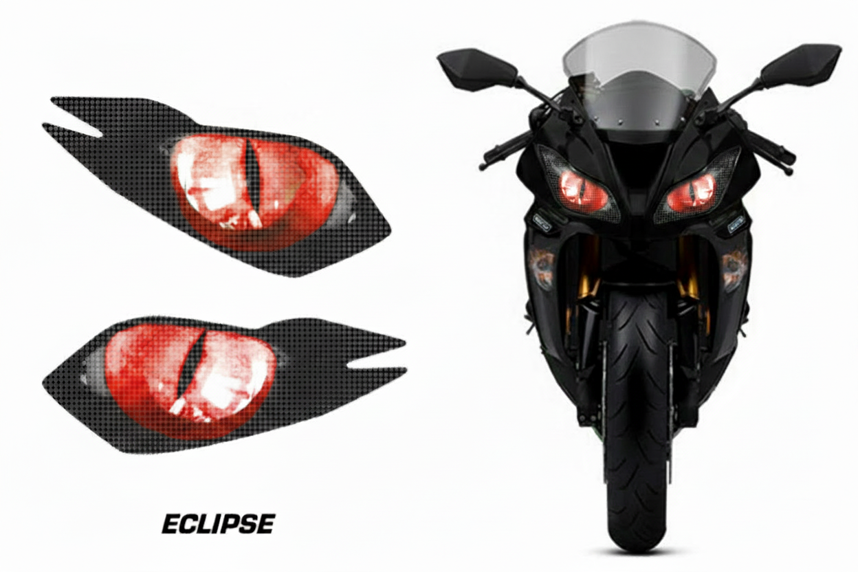 Kawasaki Ninja ZX-6R Headlight Graphics Eclipse Red