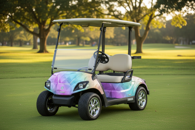 Pastel Geometric Vinyl Graphics Kit for Yamaha DRIVE G29 Golf Cart (2007-2016)
