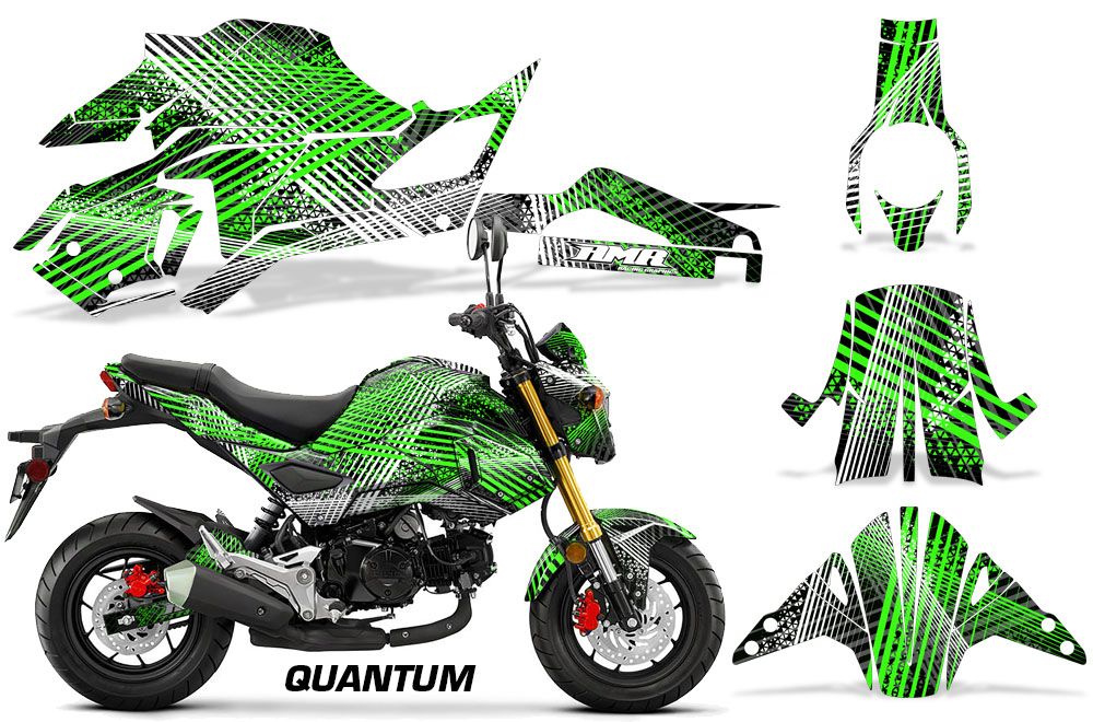 Black Green Quantun Design on a Honda Grom 125 Graphics Kit (2017–2020)