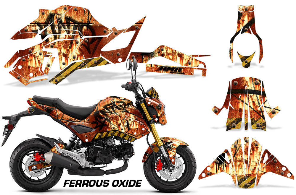 Rust Graffiti Ferrous Oxide Design on a Honda Grom 125 Graphics Kit (2017–2020)