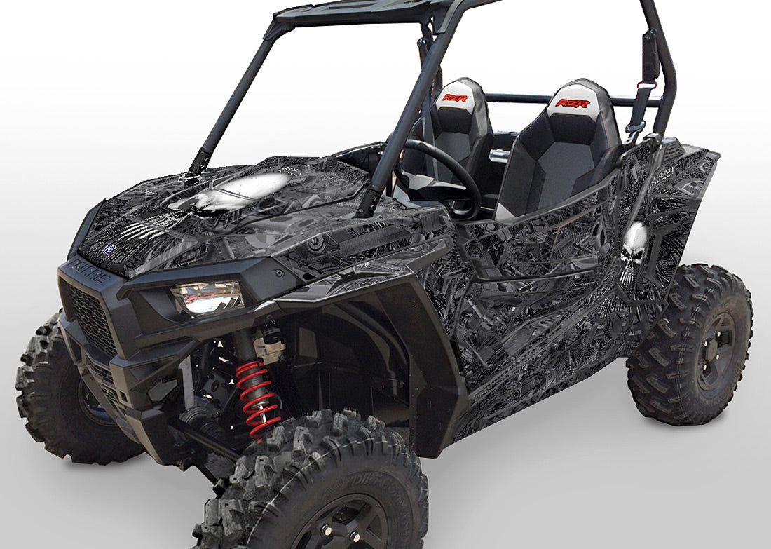 Arsenal - Black Background, White Skulls