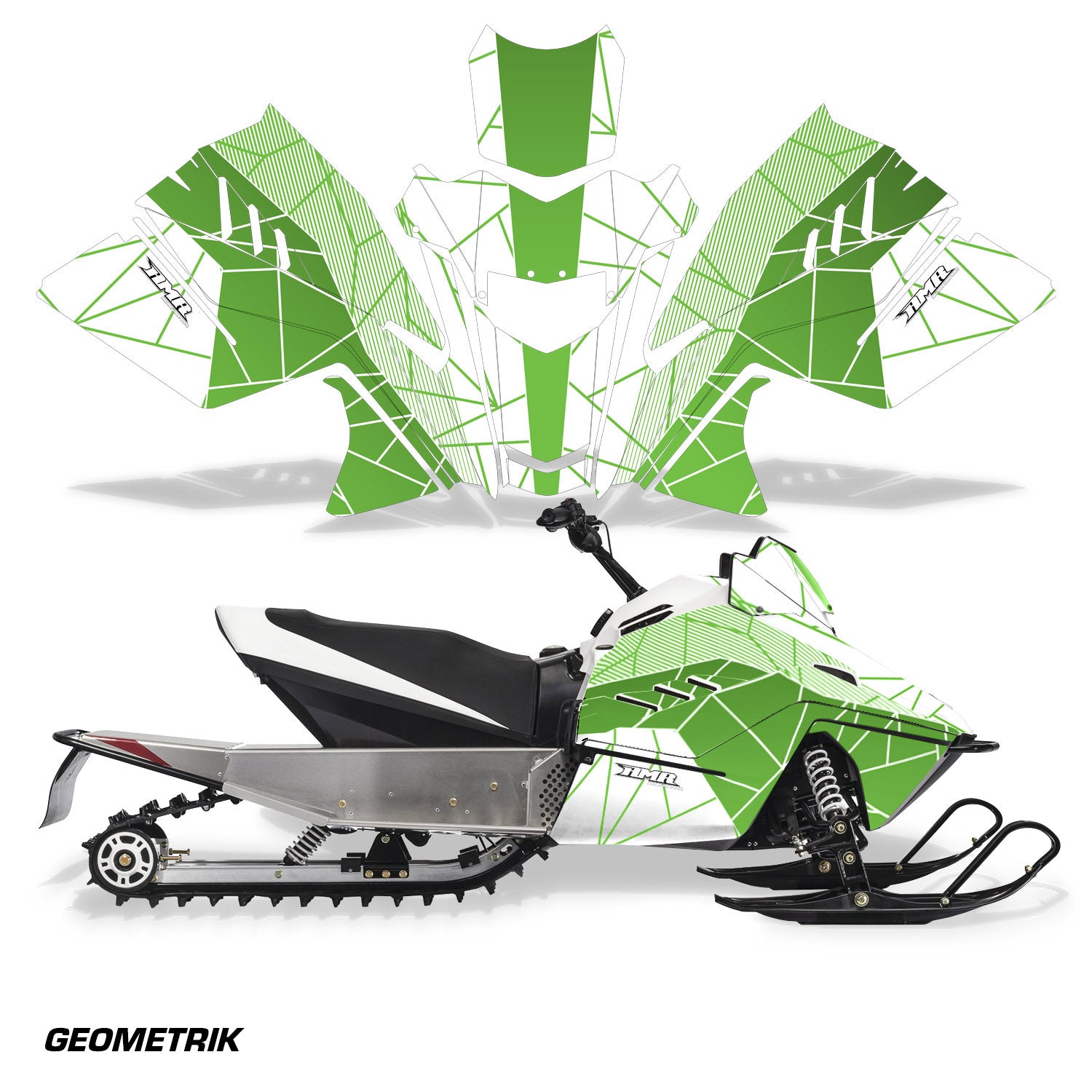 Geometrik - White Background / Green Design