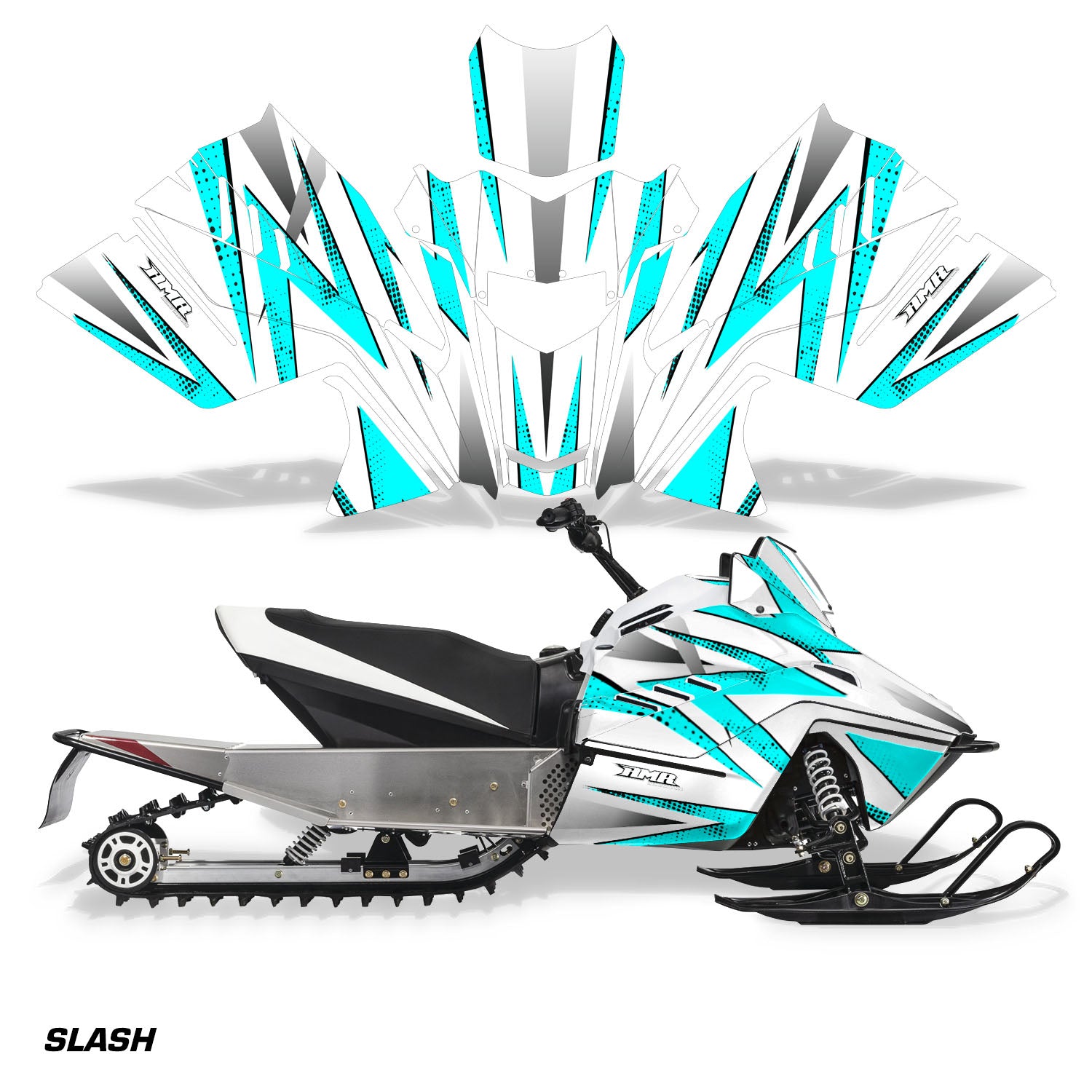 Slash - White Background/ Teal Design