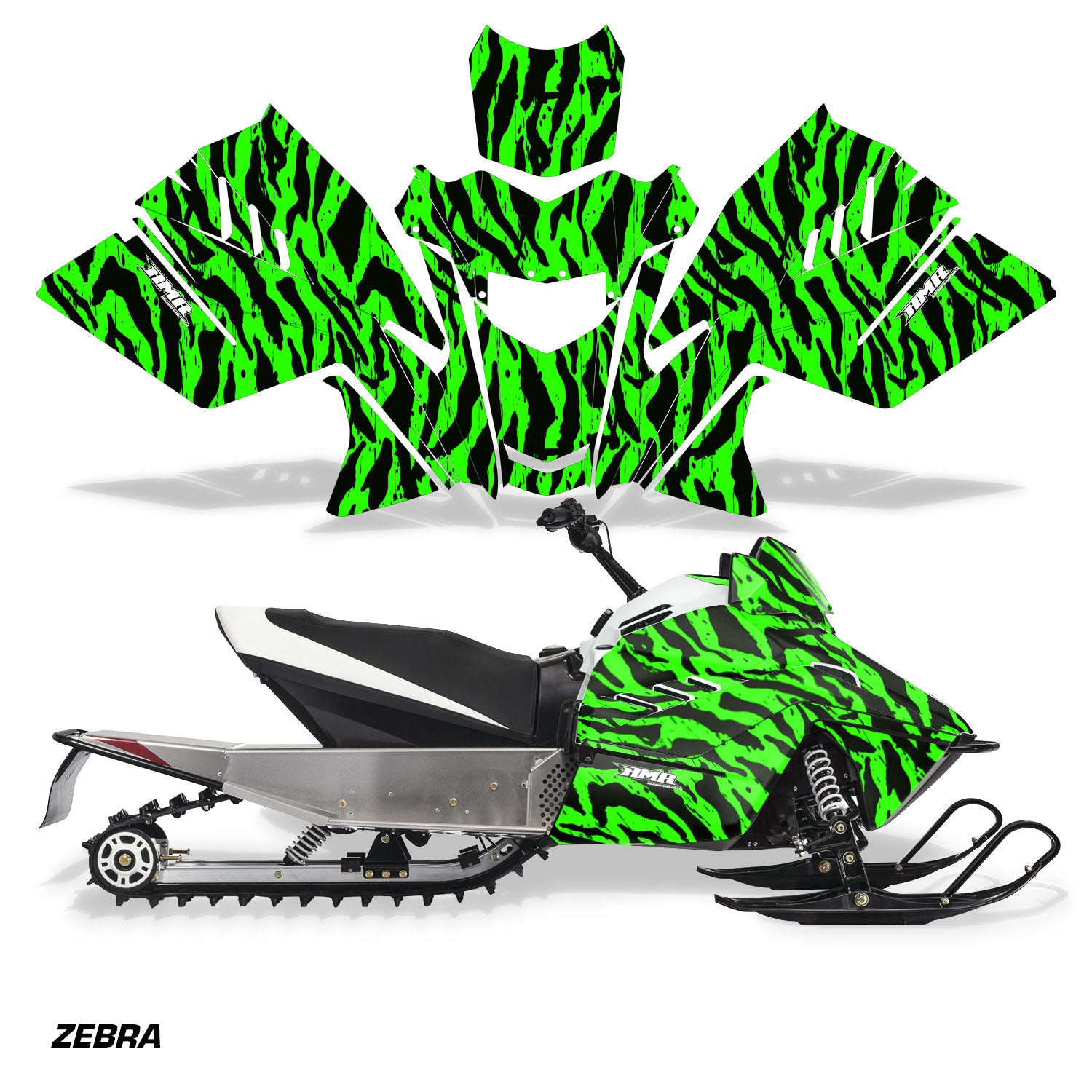 Zebra - Green Background / Black design