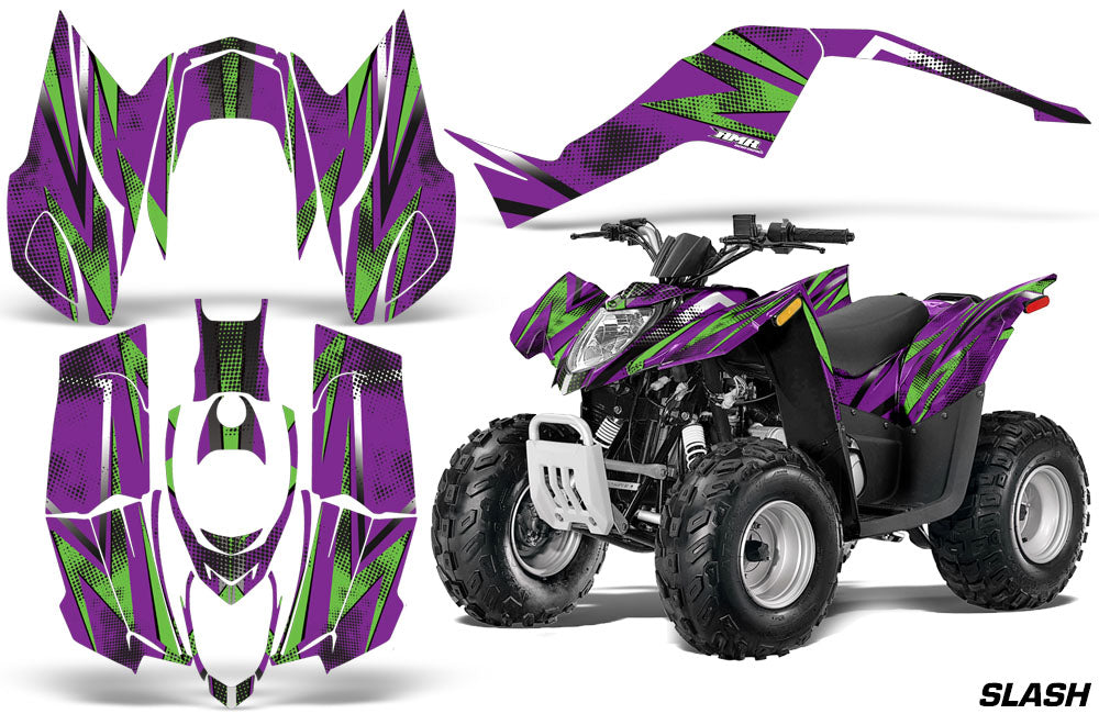 Slash - PURPLE background GREEN design