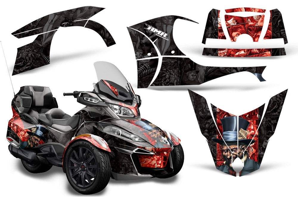 Mad Hatter - BLACK background RED design