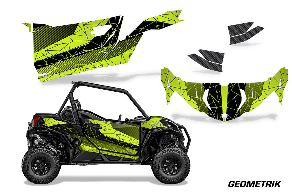 Geometrik - BLACK background MANTA GREEN design