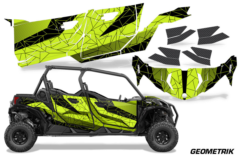 Geometrik - MANTA GREEN background BLACK design