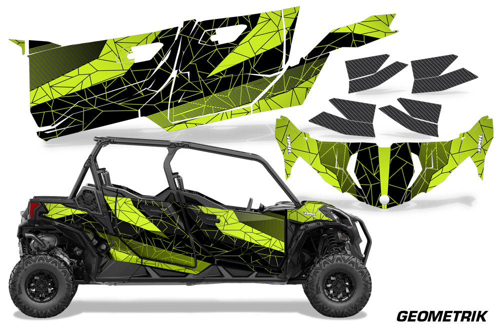 Geometrik - BLACK background MANTA GREEN design