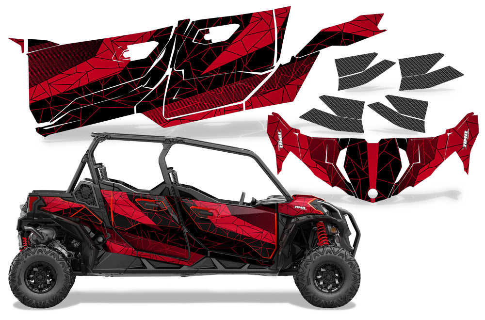 Geometrick - RED background BLACK design