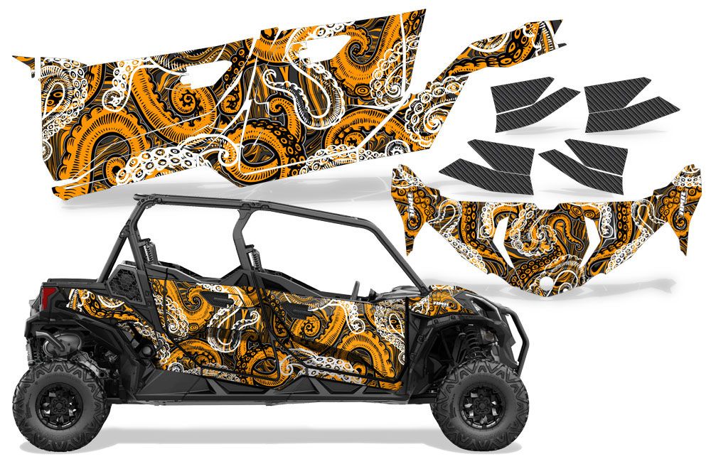 Psycho Kraken - Black Background Orange Design