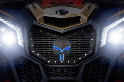 Custom Grille for CanAm Maverick X3 with LED X-Lite - PUNISHER