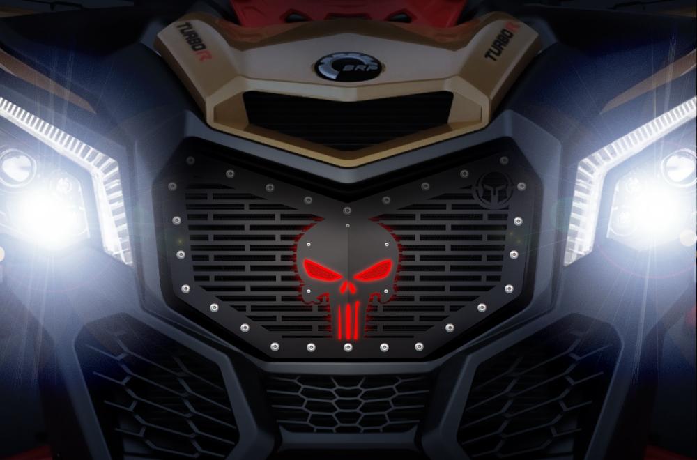 Custom Grille for CanAm Maverick X3 with LED X-Lite - PUNISHER
