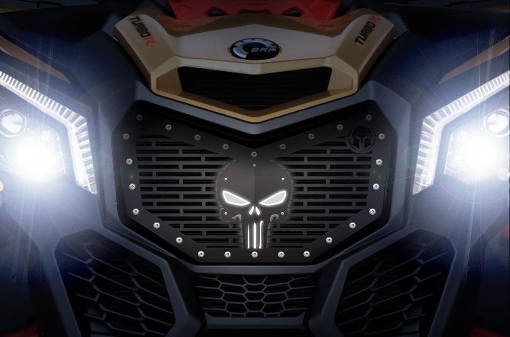 Custom Grille for CanAm Maverick X3 with LED X-Lite - PUNISHER