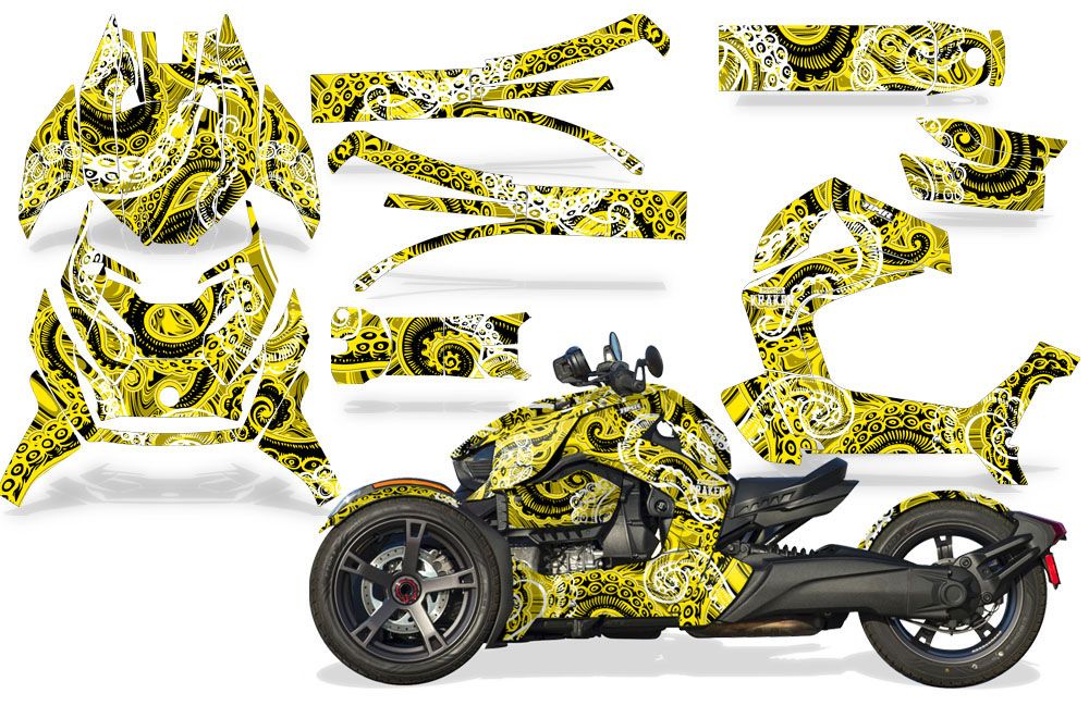 Psycho Kraken - Yellow Background Black Design