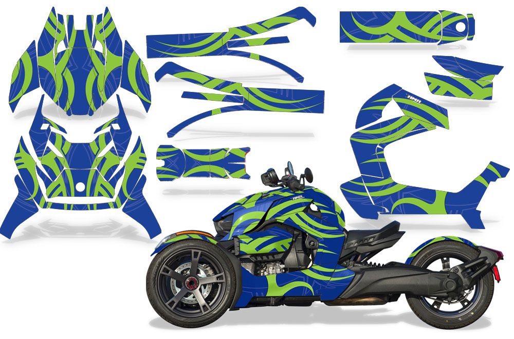 Tribe - BLUE background GREEN design