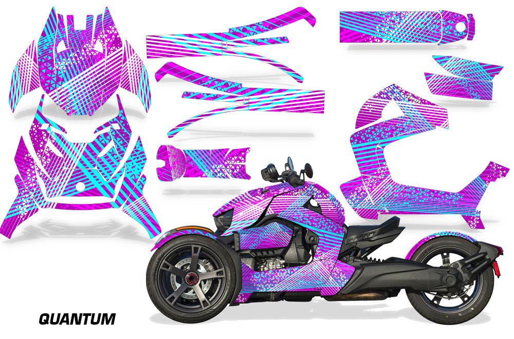 AMR Racing Full Graphics Kit Decal Sticker For Can-Am Ryker / Rally (2018-2022) - Luna Purple