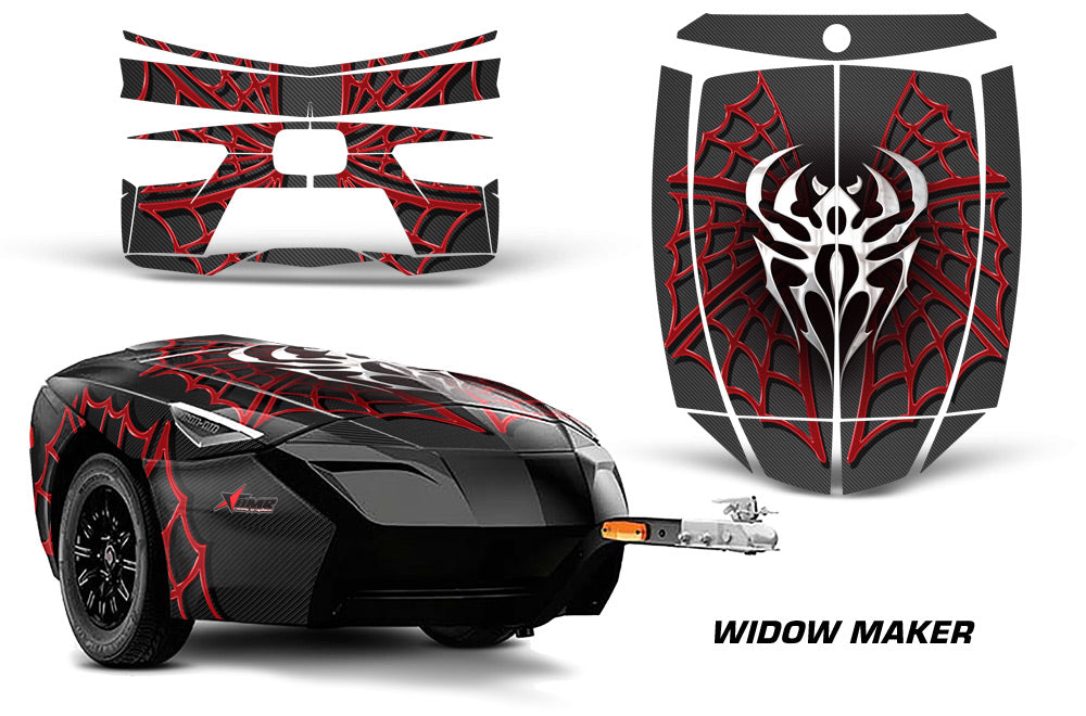 Widow Maker in Black Background Red Design