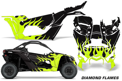 Diamond Race - Black Background Manta Green Design