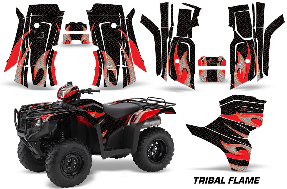 Tribal Flame - BLACK background RED design