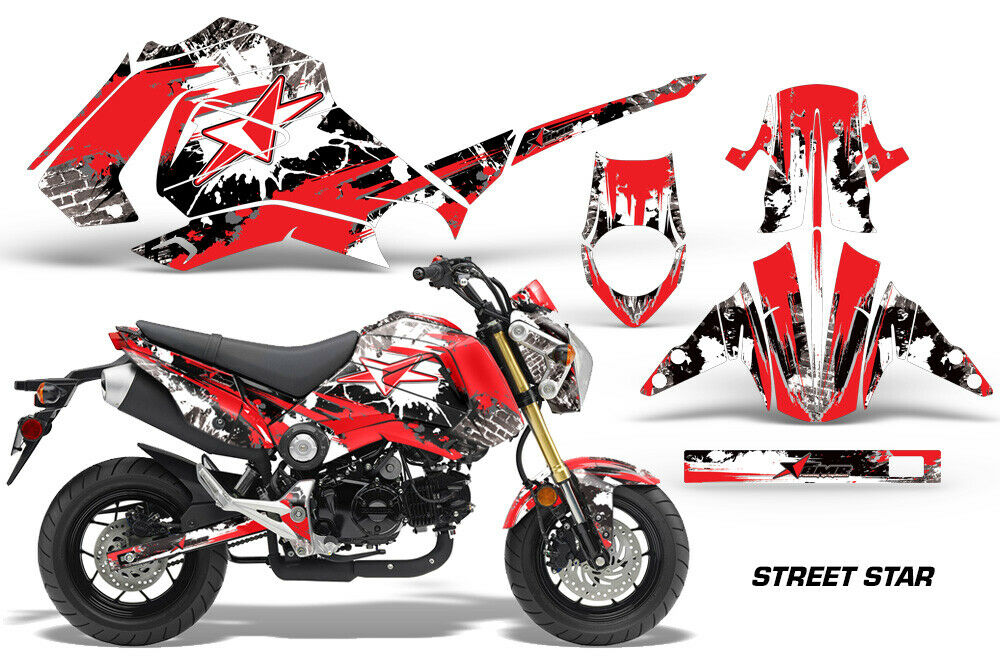 Street Star - RED Design on a Honda Grom 125 Graphics Kit (2013–2016)