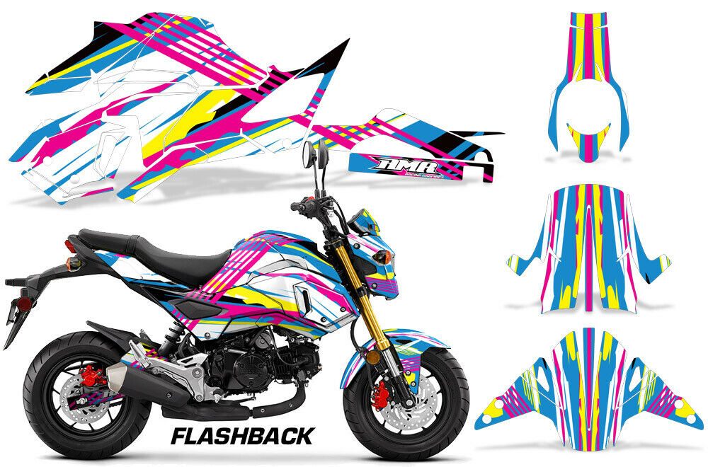 Multi Colored Flashback Design on a Honda Grom 125 Graphics Kit (2017–2020)