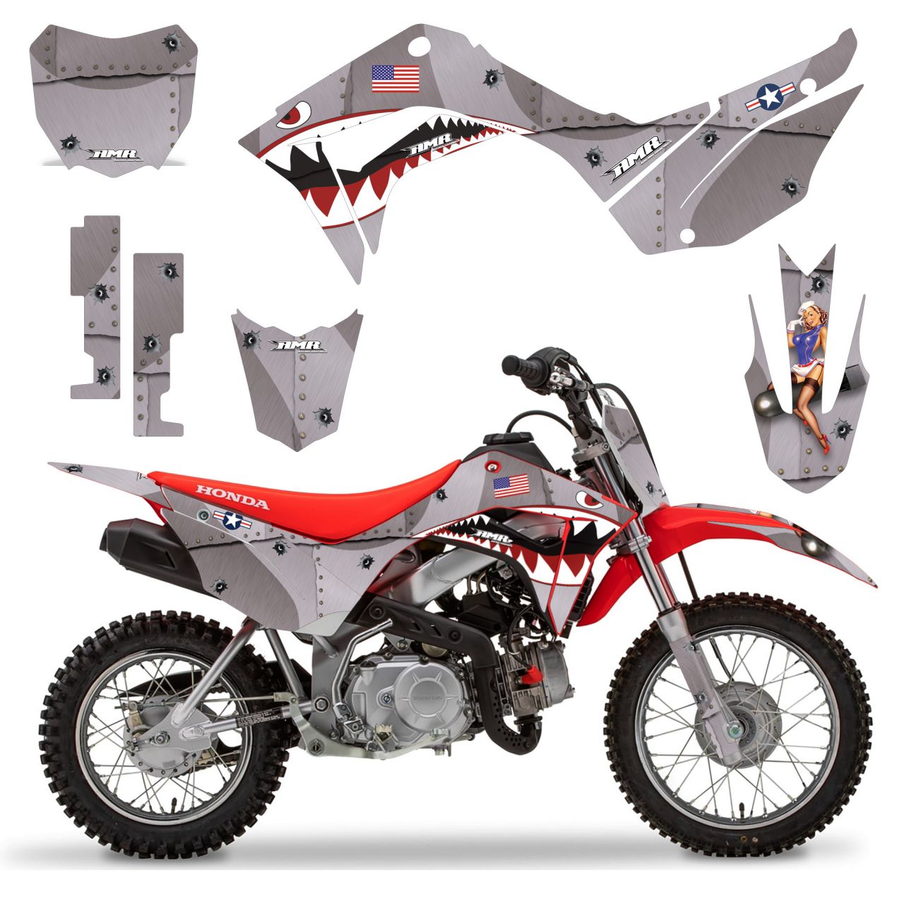 P40 Warhawk - Silver Design (Shown with Artfilled # Plate, which is extra)