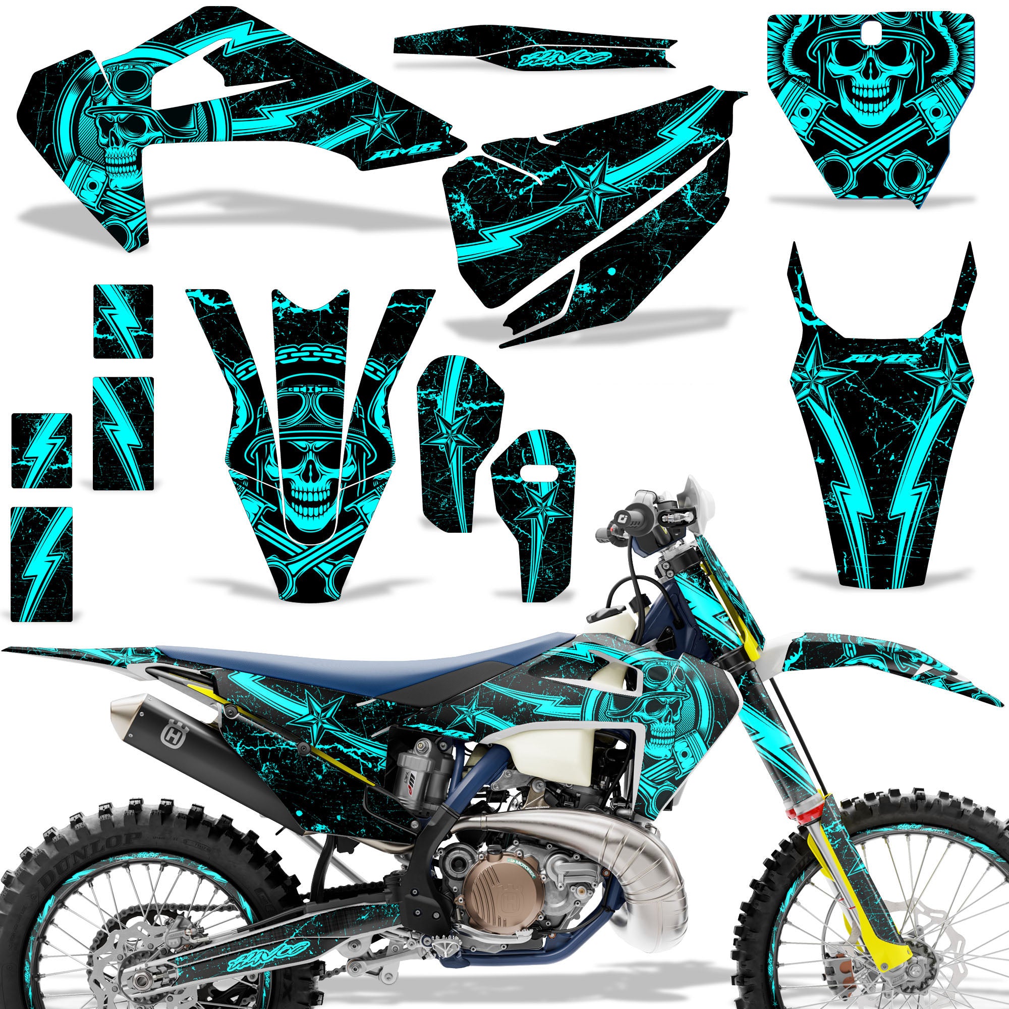 Havoc -Teal Design / Shown with Number Plate (Note: Number plate is additional)