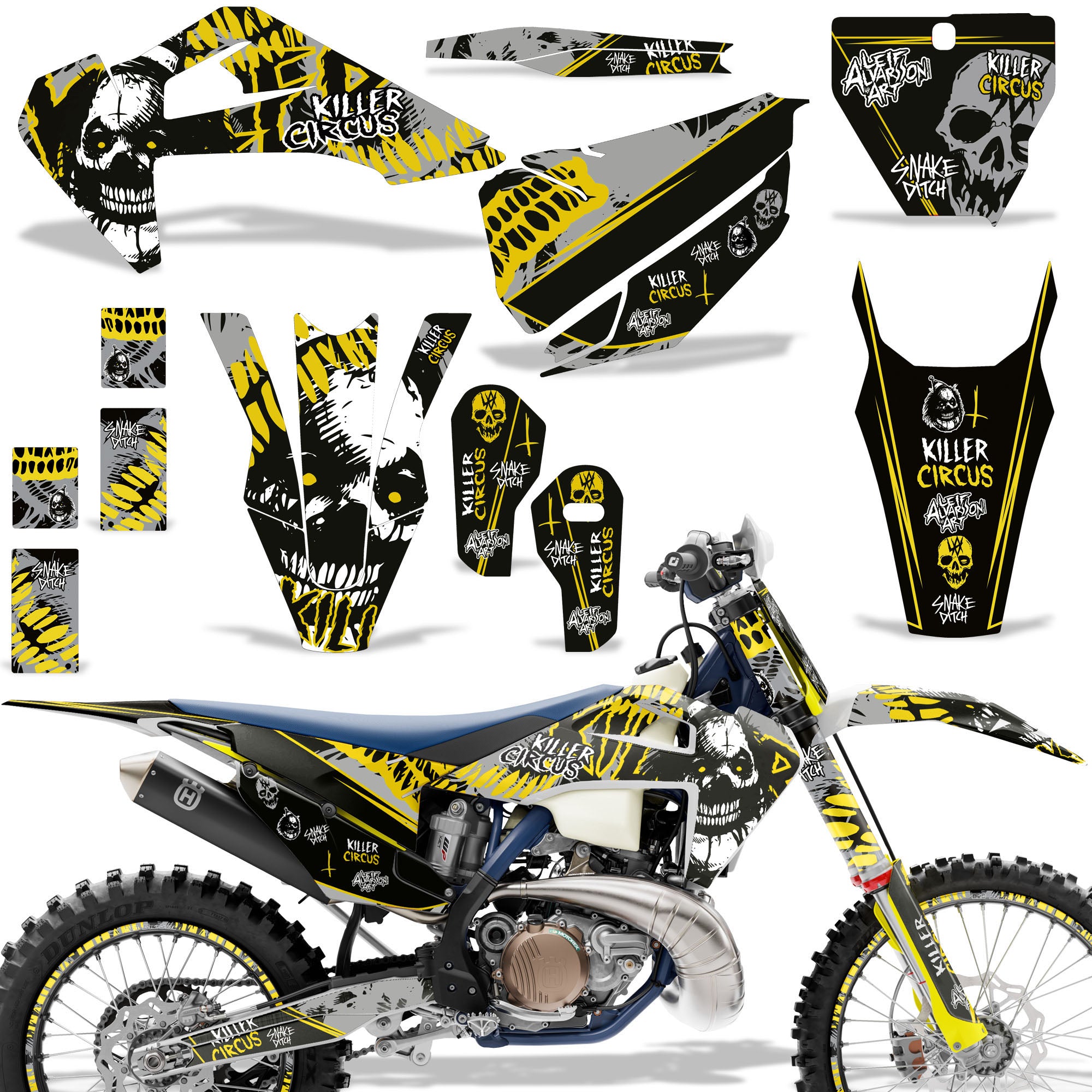 Killer Circus - Yellow Design / Shown with Number Plate (Note: Number plate is additional)