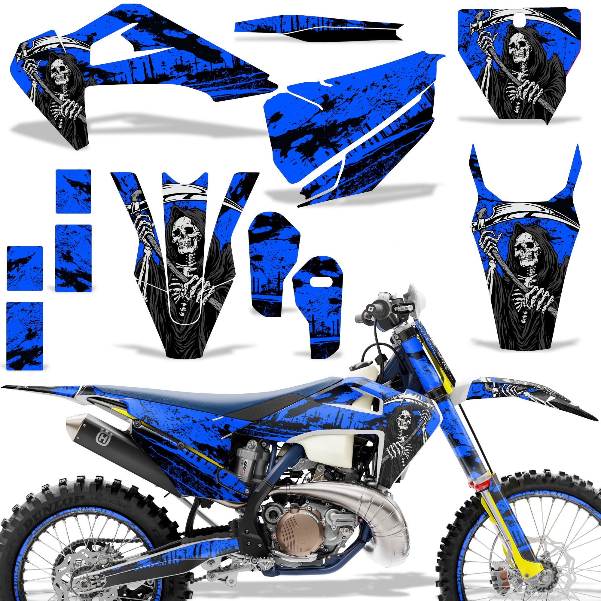 Reaper V2 - Blue Background / Shown with Number Plate (Note: Number plate is additional)