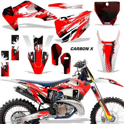 Carbon X - Red Design / Shown with Number Plate (Note: Number plate is additional)