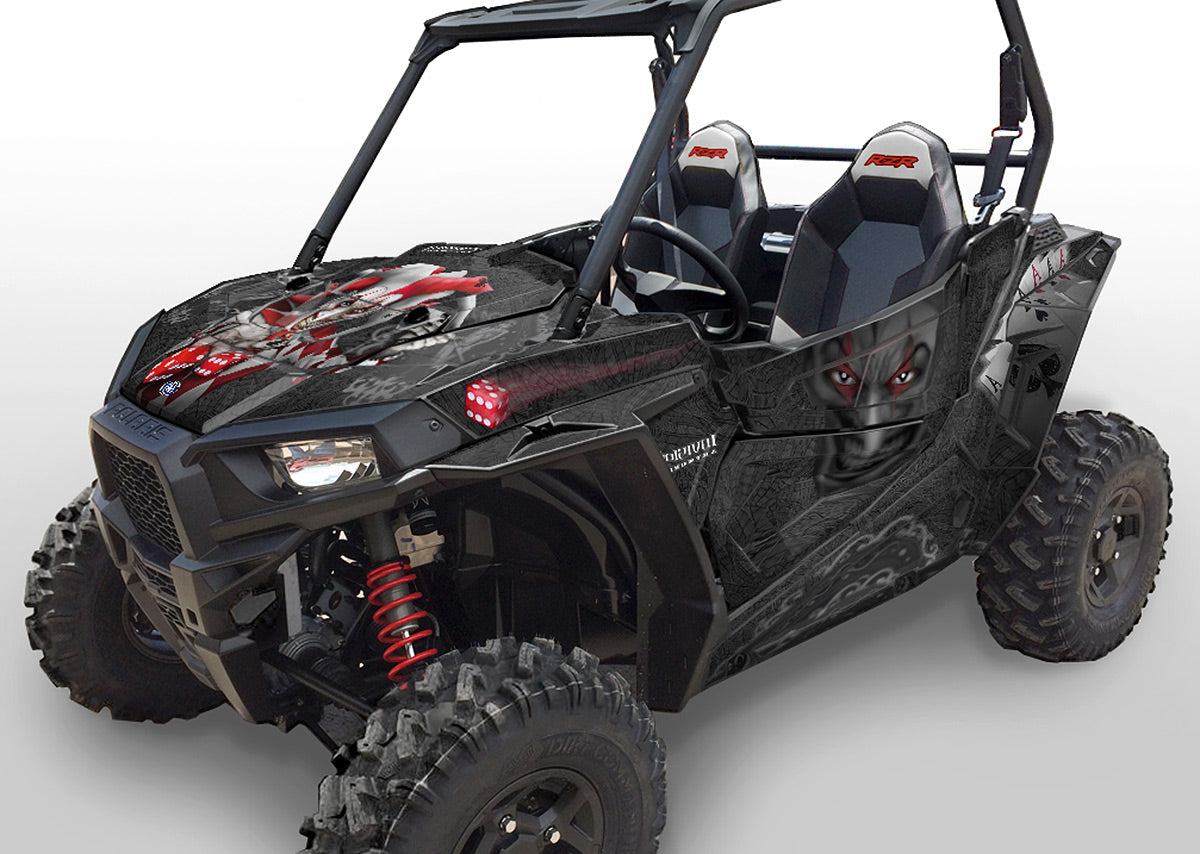 The Joker - Black Background, Red & White Joker