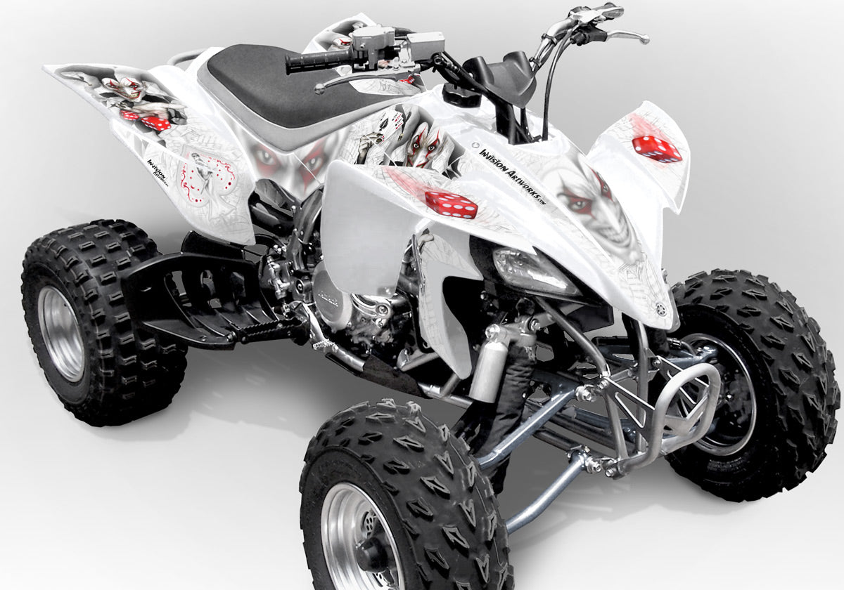 YFZ 450 Joker Graphics - White Background, Black & White Joker