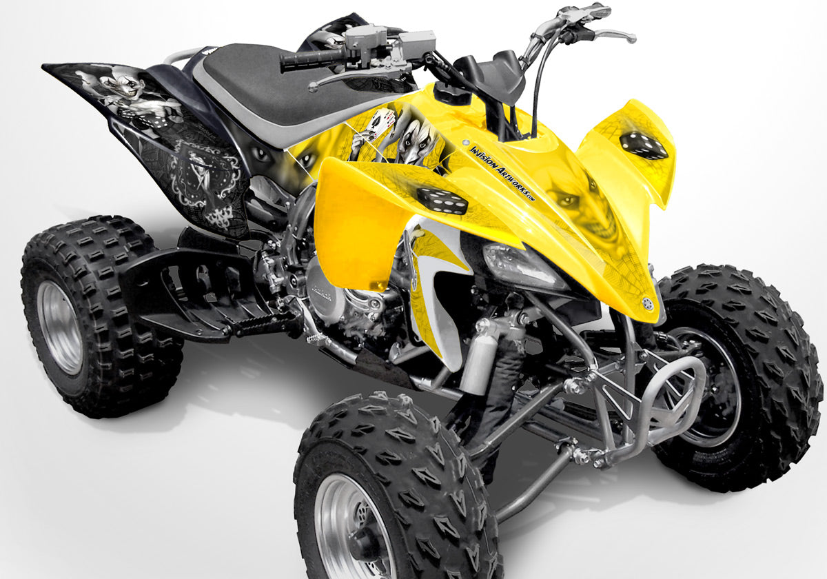 YFZ 450 Joker Graphics - Yellow & Black Background, Black & White Joker