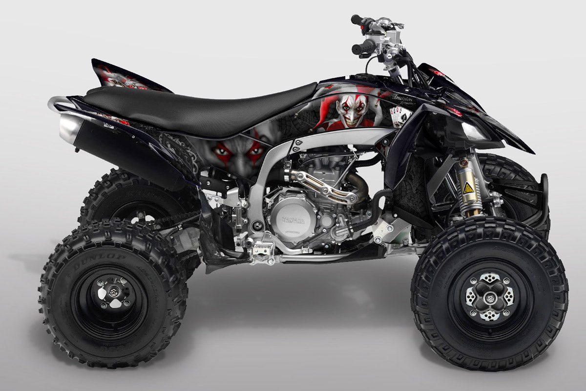 YFZ 450R Joker Graphics - Black Background, Red & White Joker