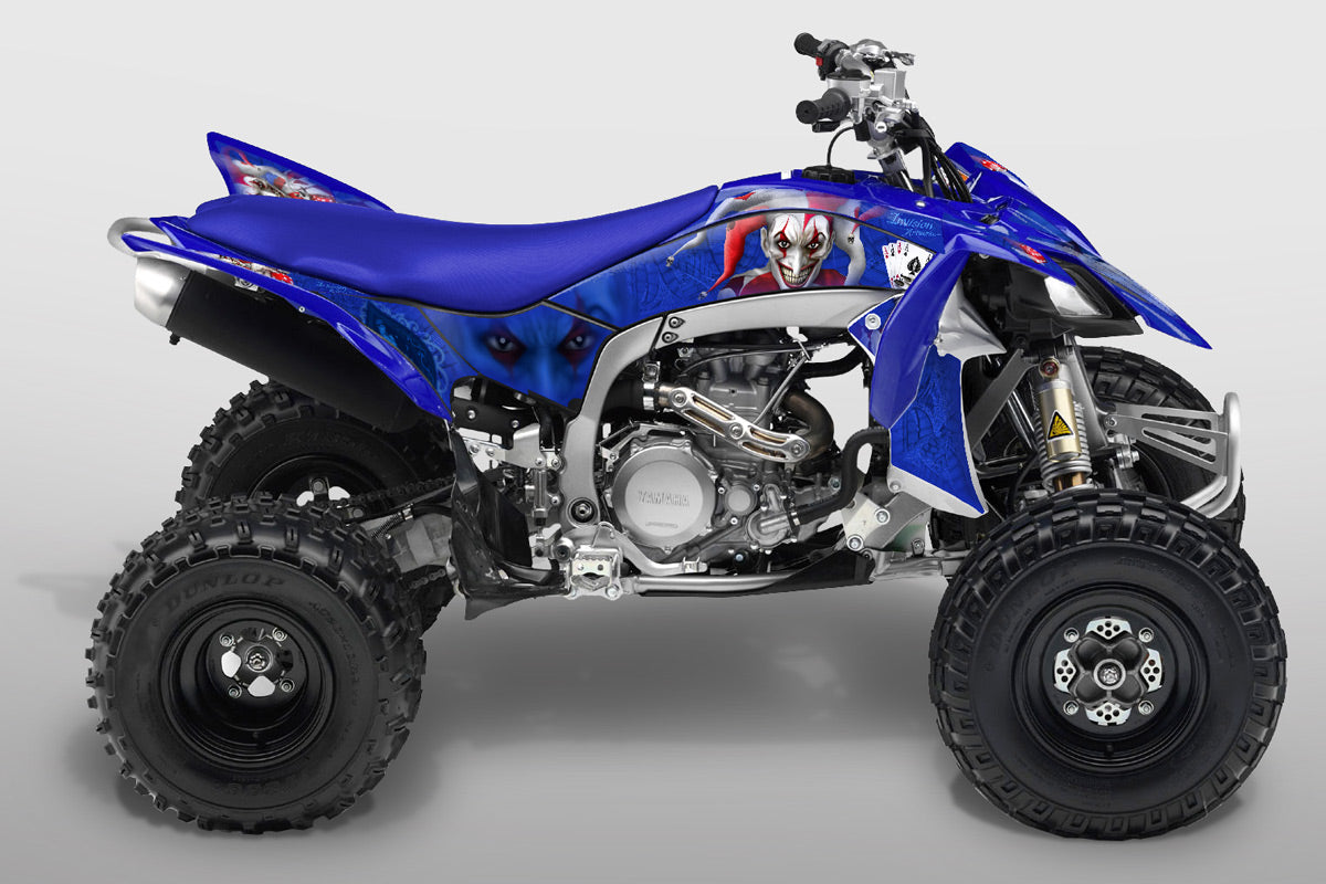 YFZ 450R Joker Graphics - Blue Background, Red & White Joker