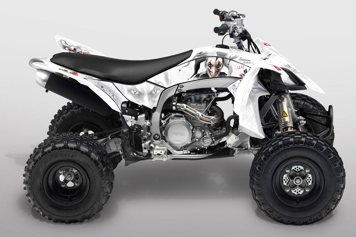 YFZ 450R Joker Graphics - White Background, Black & White Joker