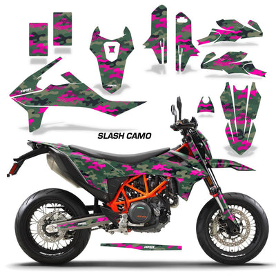 Slash Camo - Pink Design shown with optional number plate