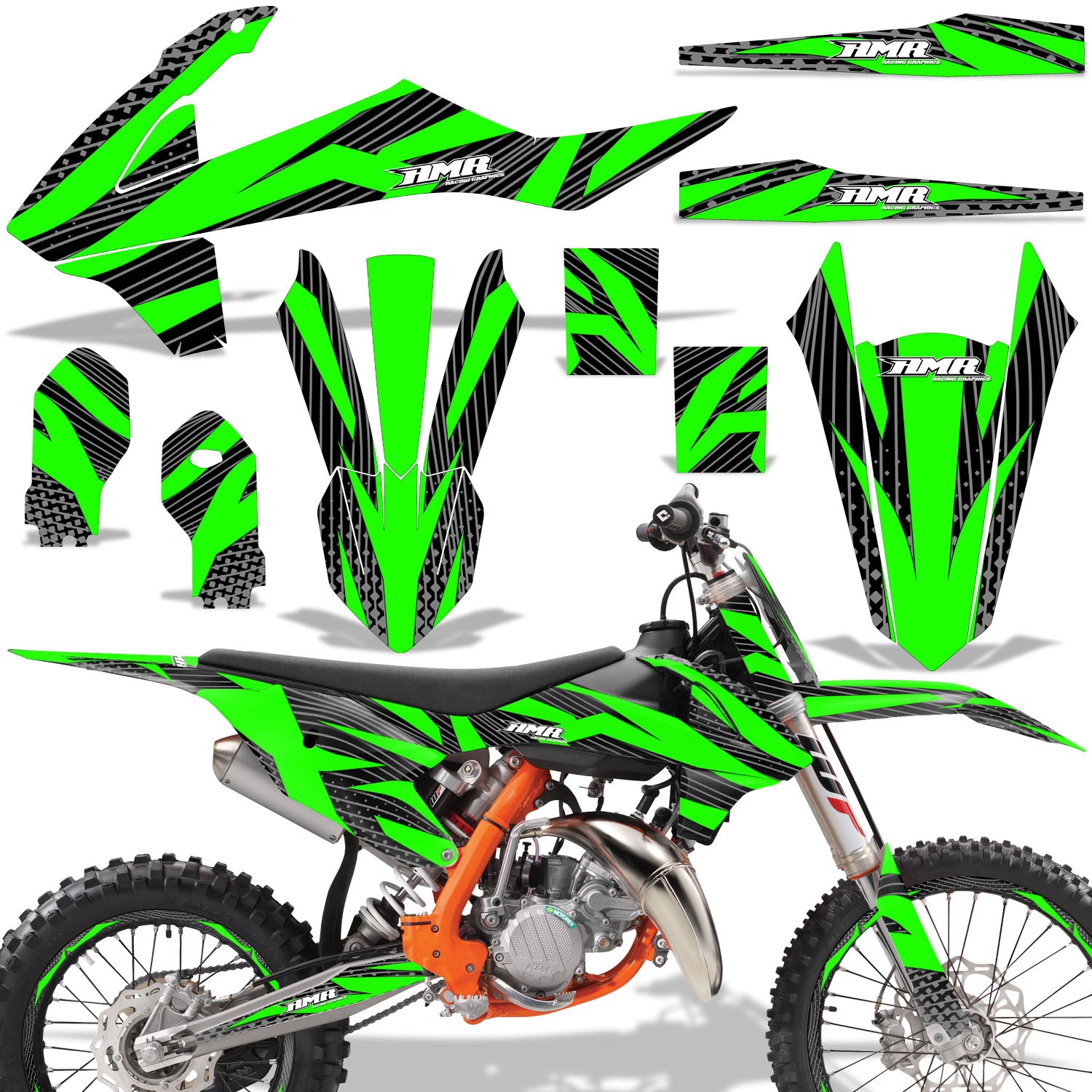 Zooted - GREEN design BLACK background(shown with number plate area)