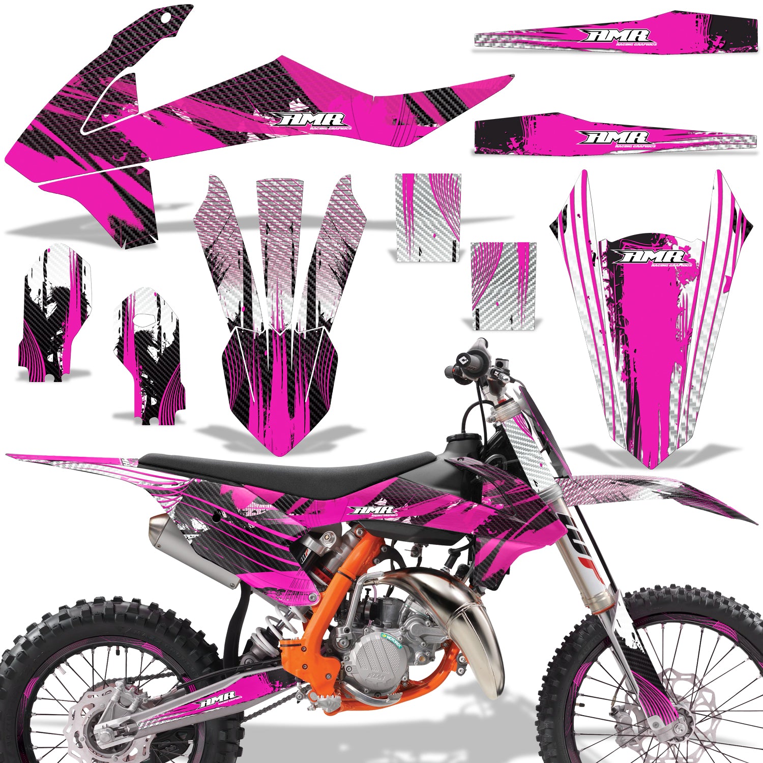 Carbon X - PINK design (shown with number plate area)