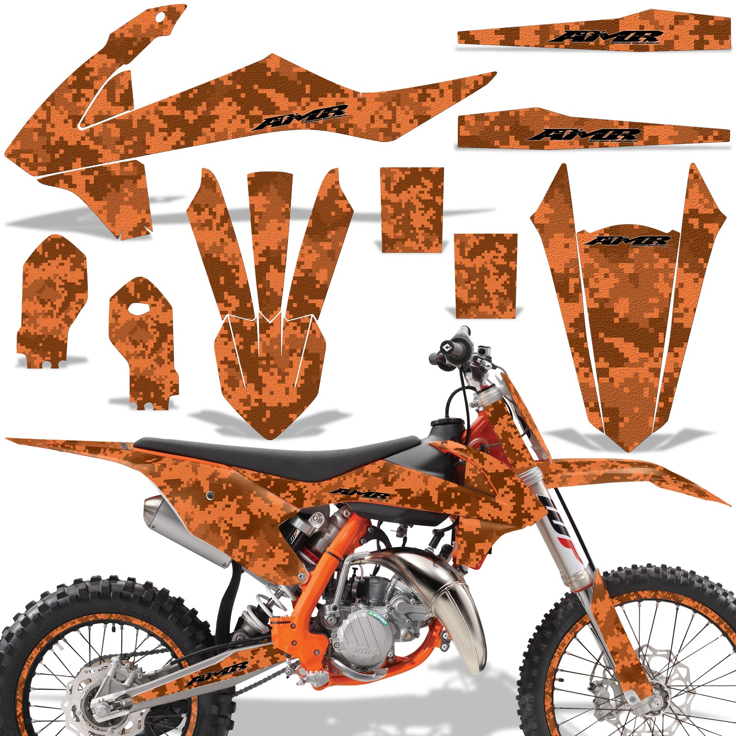 Digi Camo - ORANGE design (shown with number plate area)