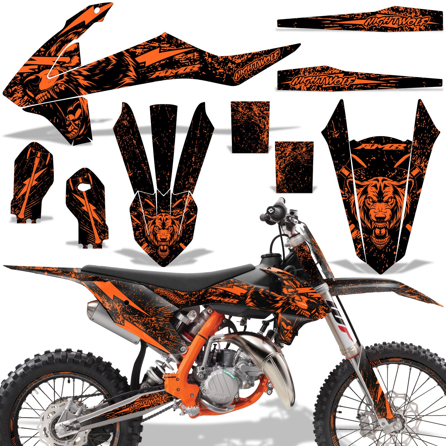 Nightwolf - ORANGE design (shown with number plate area)
