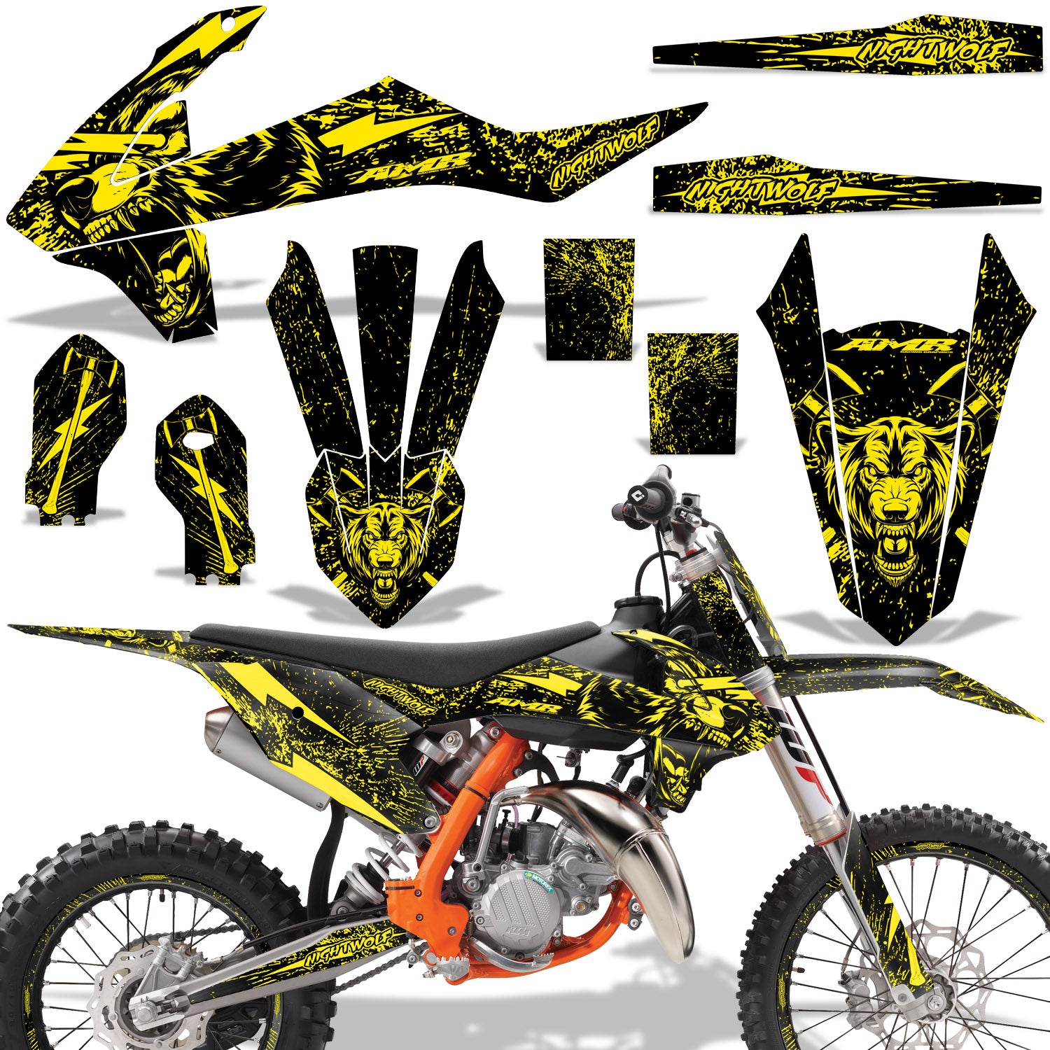 Nightwolf - YELLOW design (shown with number plate area)
