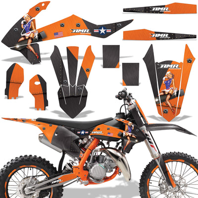 T-Bomber - ORANGE design BLACK background(shown with number plate area)