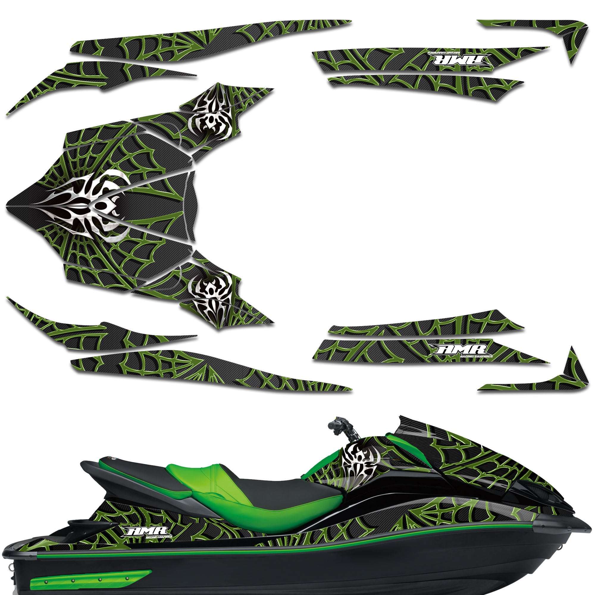 Widow Maker - BLACK background Green Design