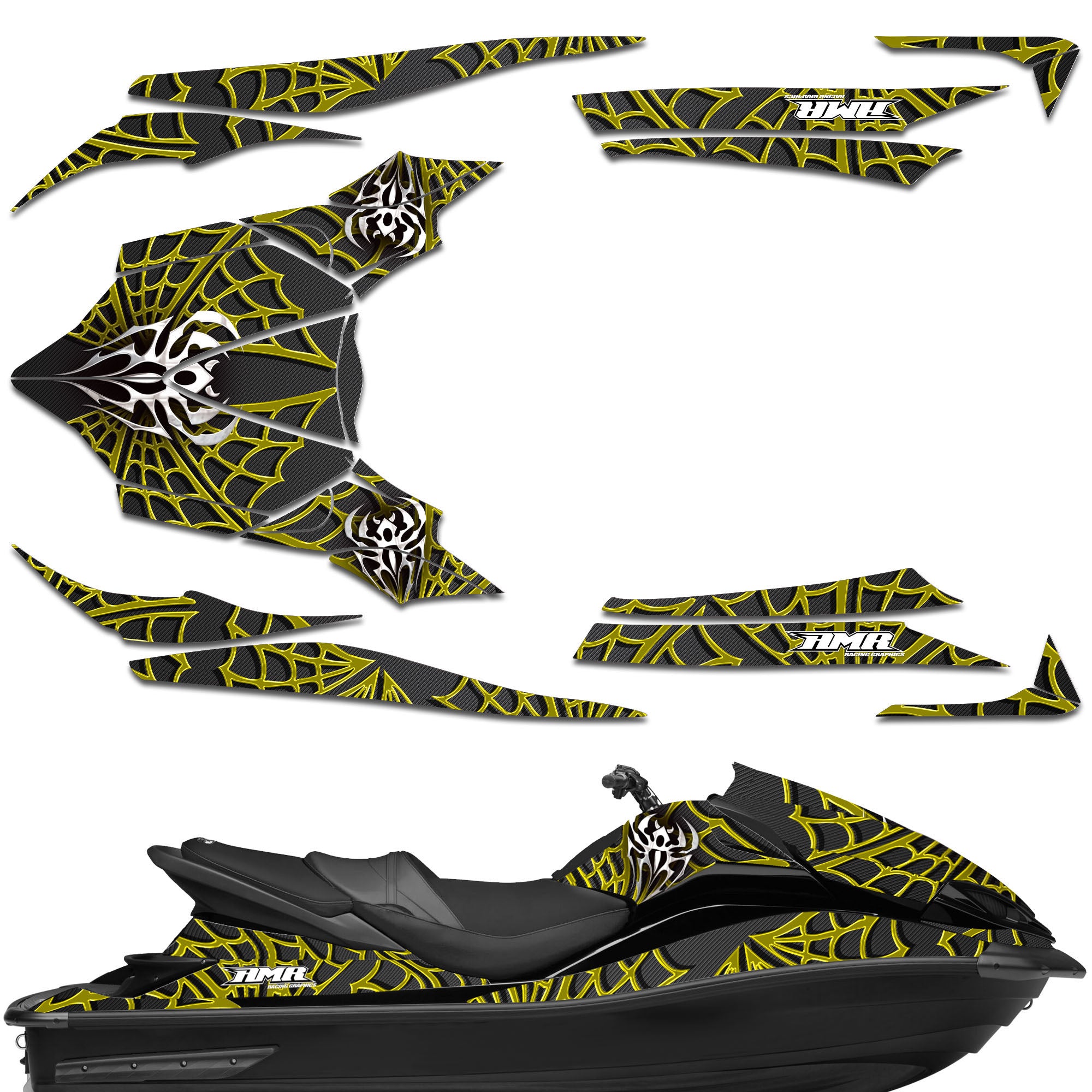 Widow Maker - BLACK background YELLOW Design