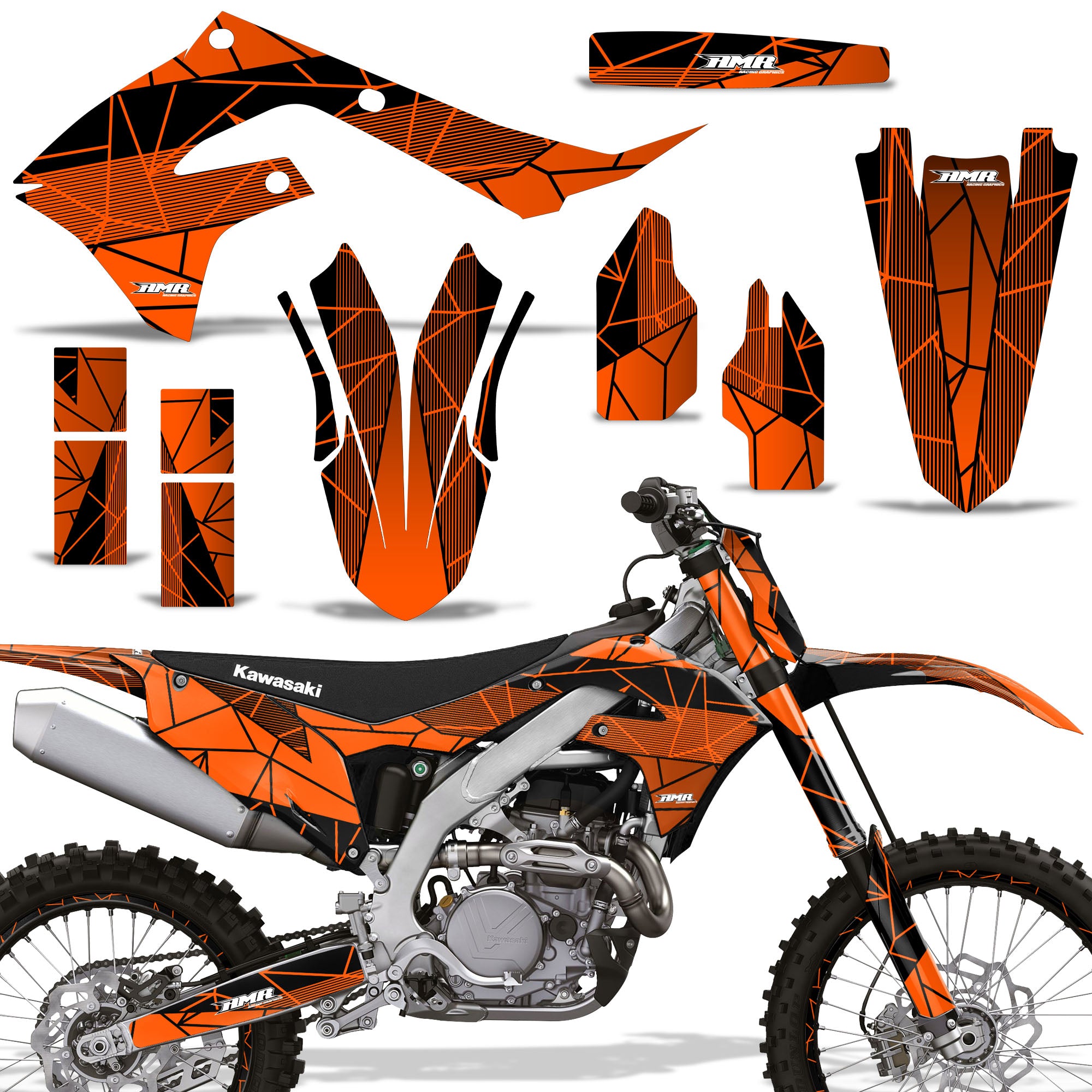 Geometrick - ORANGE background BLACK design