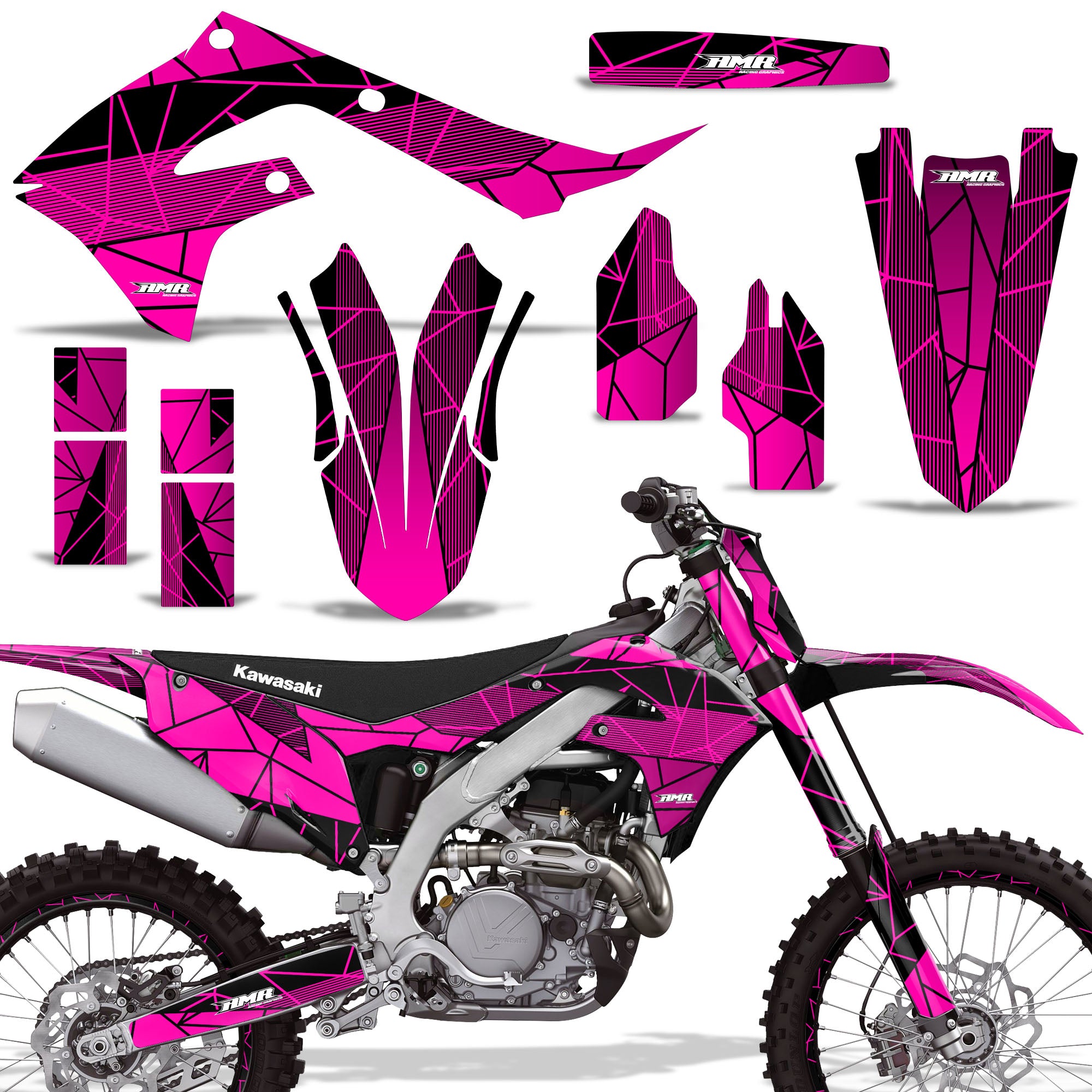 Geometrick - PINK background BLACK design