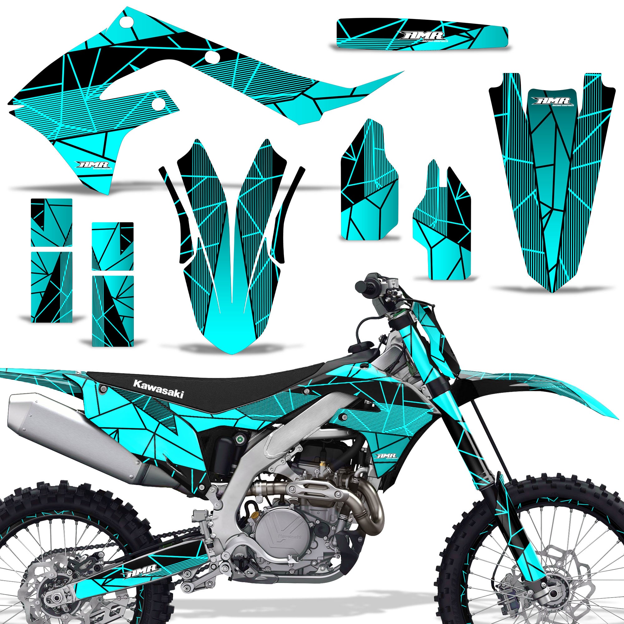 Geometrick - TEAL background BLACK design