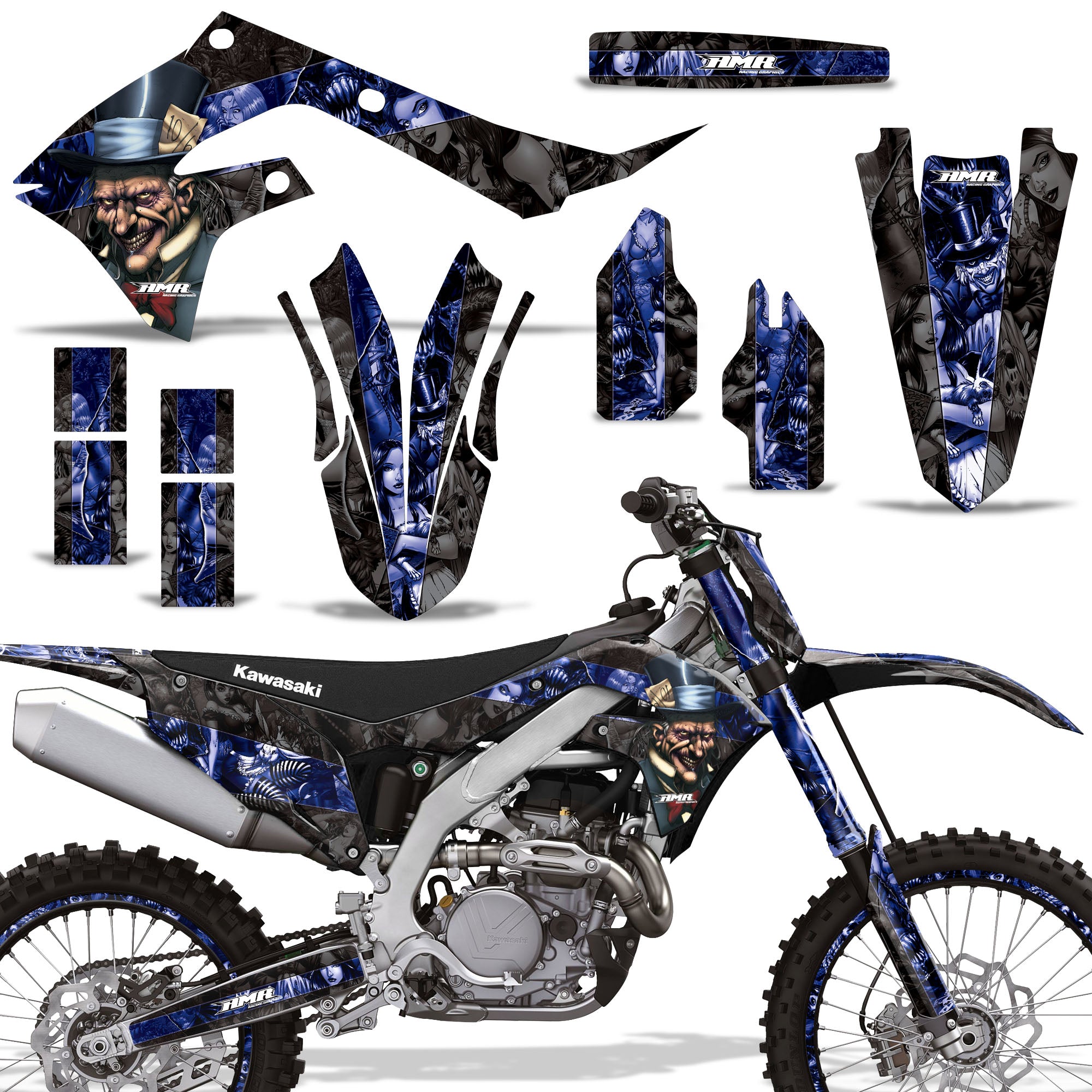 Mad Hatter - BLACK background BLUE design